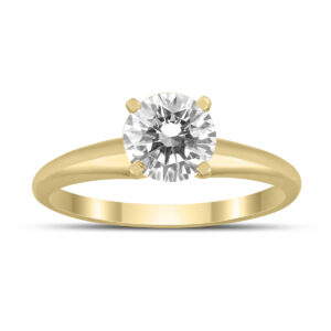 AGS Certified 1 Carat Diamond Solitaire Ring in 14K Yellow Gold (I-J Color, I2-I3 Clarity)- RGF58967AGS1
