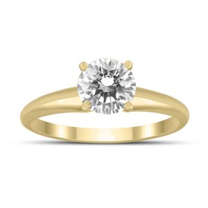 AGS Certified 1 Carat Diamond Solitaire Ring in 14K Yellow Gold (H-I Color, I1-I2 Clarity)- RGF58967AGS2