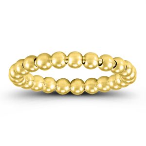 3MM Beaded Ball Ring in Gold Plated.925 Sterling Silver- RGF59287
