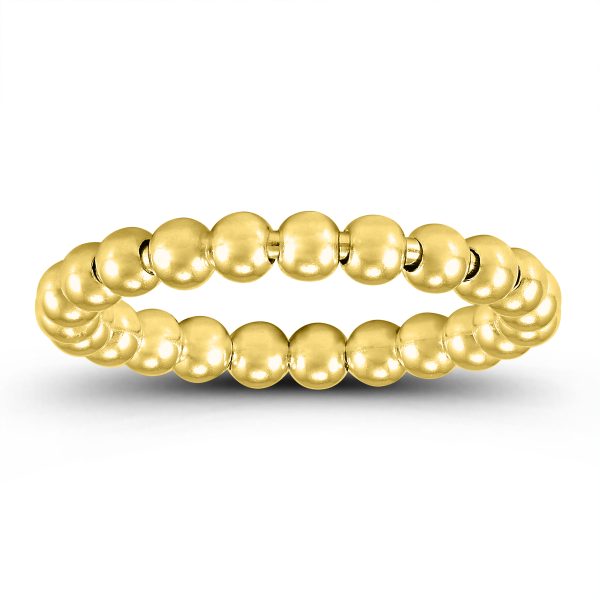 3MM Beaded Ball Ring in Gold Plated.925 Sterling Silver- RGF59287