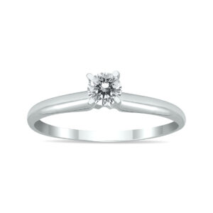 1/4 Carat Round Diamond Solitaire Ring in 14K White Gold (L-M Color, I2-I3 Clarity)- RGF59589