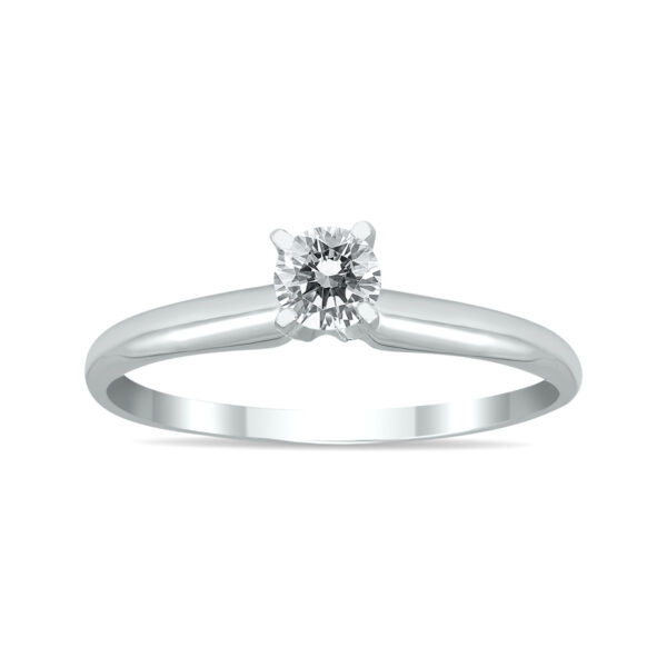 1/4 Carat Round Diamond Solitaire Ring in 14K White Gold (L-M Color, I2-I3 Clarity)- RGF59589