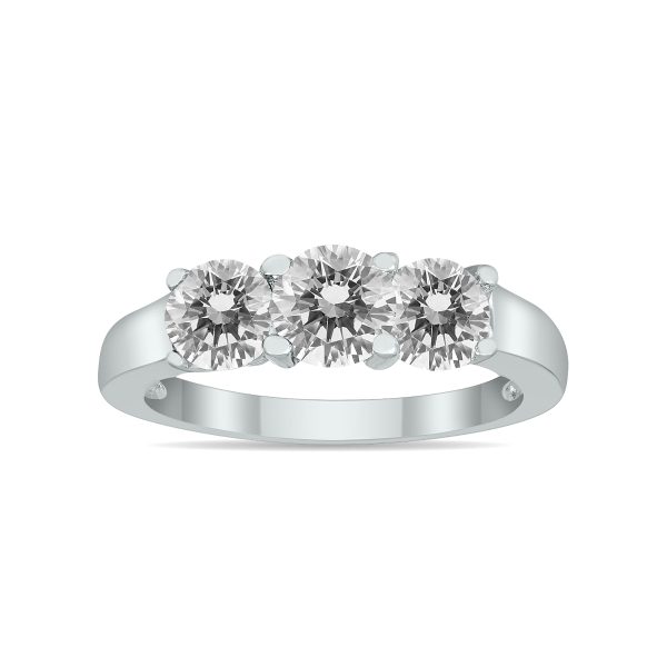 AGS Certified 2 Carat TW Three Stone Diamond Ring in 14K White Gold- RGF59821