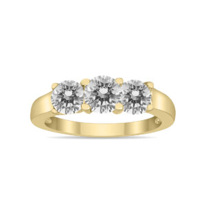 AGS Certified 2 Carat TW Three Stone Diamond Ring in 14K Yellow Gold- RGF59827