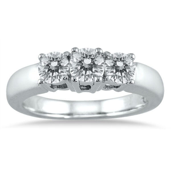 1 Carat TW Three Stone Diamond Ring 14K White Gold- RGF60428