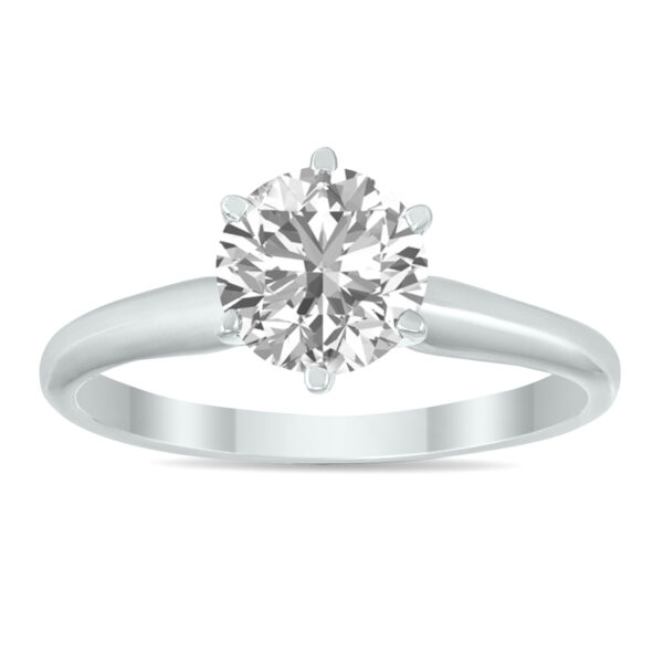 IGI Certified Lab Grown 1 Carat Diamond Solitaire Ring in 14K White Gold (I Color, VS2 Clarity)- RGF60741LD