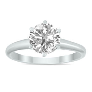 IGI Certified Lab Grown 1 1/10 Carat Diamond Solitaire Ring in 14K White Gold (J Color, SI1 Clarity)- RGF60742LD