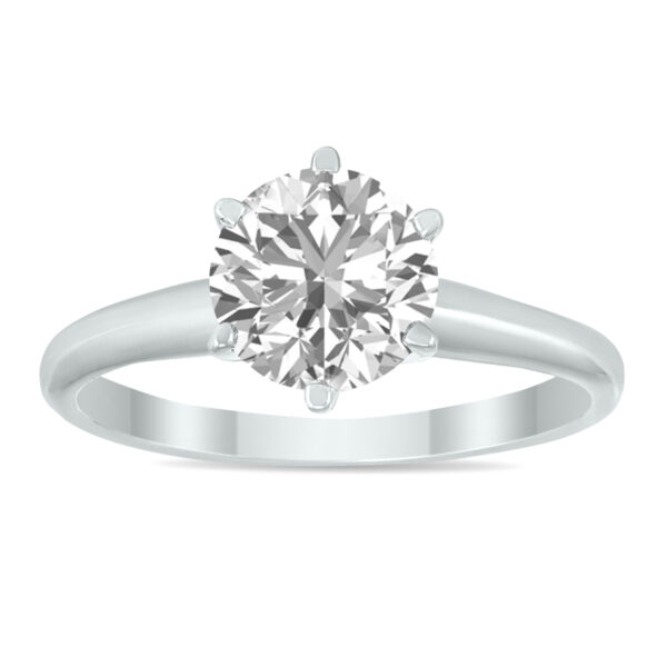 IGI Certified Lab Grown 1 1/10 Carat Diamond Solitaire Ring in 14K White Gold (J Color, SI1 Clarity)- RGF60742LD