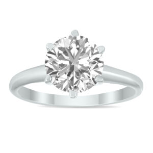 IGI Certified Lab Grown 1 1/4 Carat Diamond Solitaire Ring in 14K White Gold (I Color, SI2 Clarity)- RGF60745LD