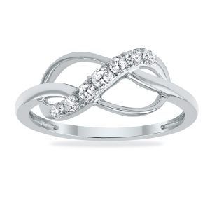 1/5 Carat TW Diamond Infinity Ring in 10K White Gold- RGF60754