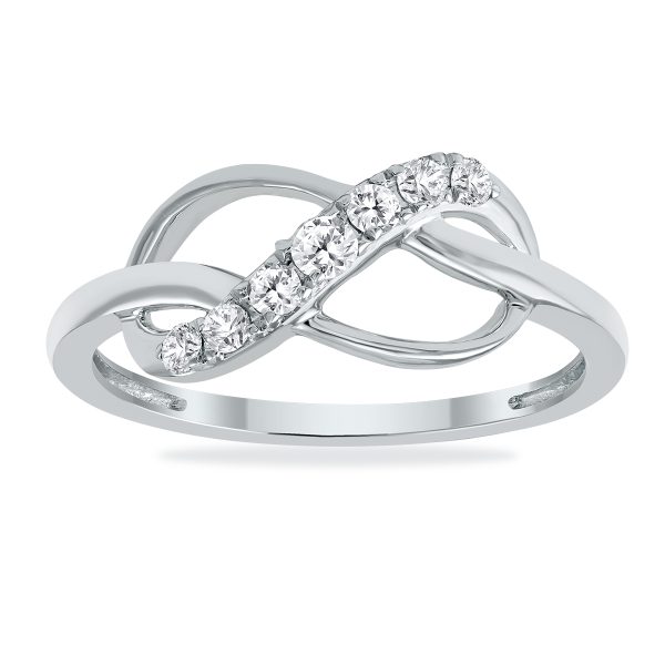 1/5 Carat TW Diamond Infinity Ring in 10K White Gold- RGF60754
