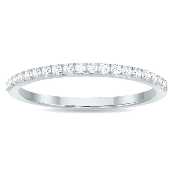1/5 Carat TW Thin Diamond Wedding Band in 10K White Gold- RGF61165