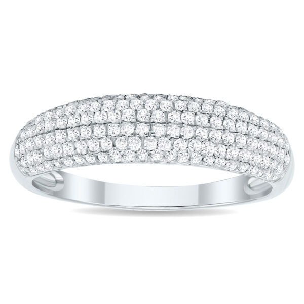 Women's 1/2 Carat TW Round Diamond Pave Set Wedding Anniversary Band in 10K White Gold- RGF61169