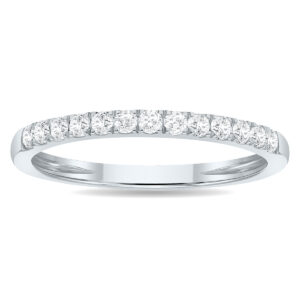 1/4 Carat TW 2MM Round Diamond Wedding Band in 10K White Gold- RGF61175