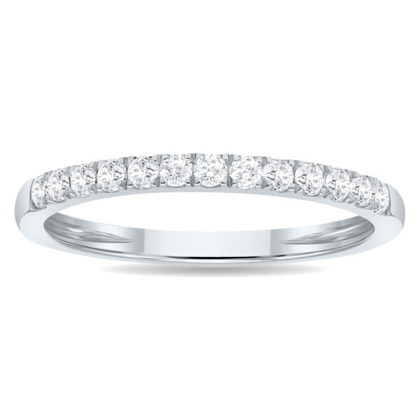 1/4 Carat TW 2MM Round Diamond Wedding Band in 10K White Gold- RGF61175