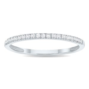 Women's 1/6 Carat TW Thin Diamond Band in 10K White Gold (Wedding, Fashion or Stackable Band)- RGF61177