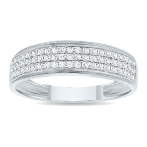 Women's 1/3 Carat TW Round Diamond Rave Wedding Band in 10K White Gold- RGF61179