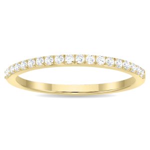1/5 Carat TW Thin Diamond Wedding Band in 10K Yellow Gold- RGF61184