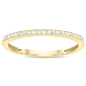 Women's 1/10 Carat TW 1MM Thin Diamond Wedding Band in 10K Yellow Gold- RGF61186