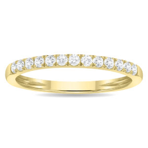 1/4 Carat TW 2MM Round Diamond Wedding Band in 10K Yellow Gold- RGF61192