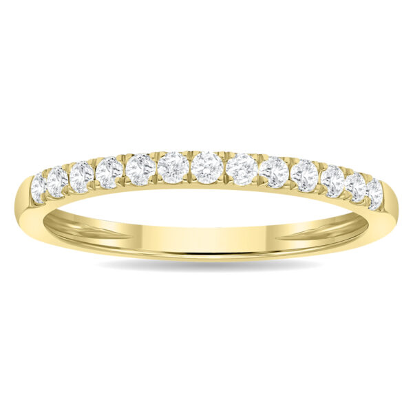 1/4 Carat TW 2MM Round Diamond Wedding Band in 10K Yellow Gold- RGF61192