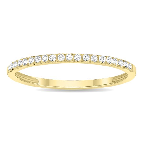 Women's 1/6 Carat TW Thin Diamond Band in 10K Yellow Gold (Wedding, Fashion or Stackable Band)- RGF61194