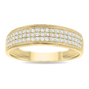 Women's 1/3 Carat TW Round Diamond Rave Wedding Band in 10K Yellow Gold- RGF61196