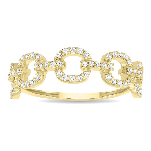 Women's 1/4 Carat TW Diamond Link Wedding, Fashion, or Anniversary Band in 10K Yellow Gold- RGF61198