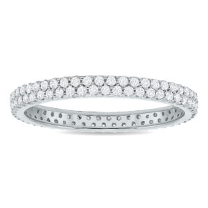 1/2 Carat TW Double Row Diamond Eternity Band in 10K White Gold- RGF61228