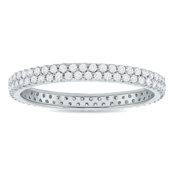1/2 Carat TW Double Row Diamond Eternity Band in 10K White Gold- RGF61228
