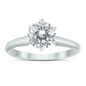 PREMIUM QUALITY - 1.25 Carat Diamond Solitaire Ring in 14K White Gold (H Color, SI2-SI3 Clarity)- RGF61326