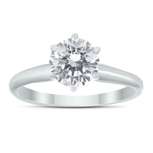 PREMIUM QUALITY - 1.25 Carat Diamond Solitaire Ring in 14K White Gold (H Color, SI2-SI3 Clarity)- RGF61326