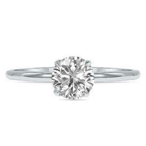 Lab Grown 1 Carat Diamond Solitaire Ring in 14K White Gold (F-G Color, VVS1-VVS2 Clarity)- RGF61375LD