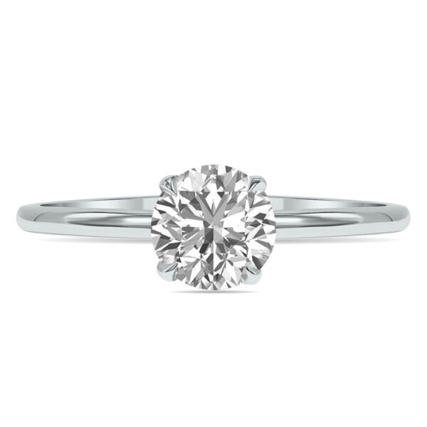 Lab Grown 1 Carat Diamond Solitaire Ring in 14K White Gold (F-G Color, VVS1-VVS2 Clarity)- RGF61375LD