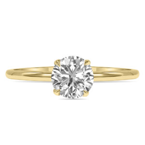 Lab Grown 1 Carat Diamond Solitaire Ring in 14K Yellow Gold (F-G Color, VVS1-VVS2 Clarity)- RGF61391LD