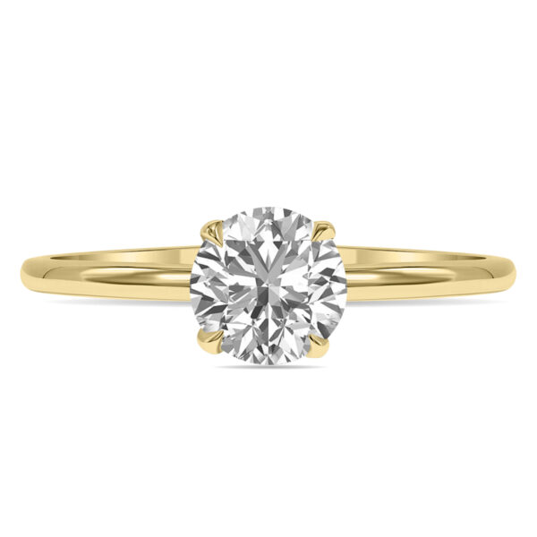 Lab Grown 1 Carat Diamond Solitaire Ring in 14K Yellow Gold (F-G Color, VVS1-VVS2 Clarity)- RGF61391LD