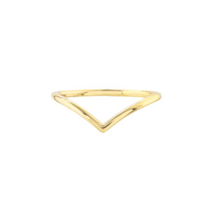 14K Solid Yellow Gold V Shaped Ring- RGF61471
