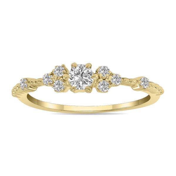 1/3 CTW Lab Grown Diamond Ring in 10K Yellow Gold (F-G Color, VS1- VS2 Clarity)- RGF61867LD