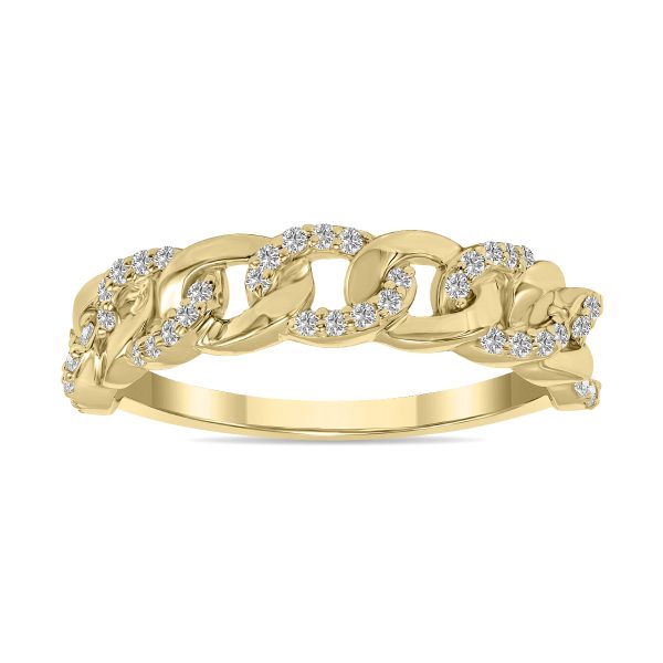1/3 CTW Chain Style Lab Grown Diamond Band in 10K Yellow Gold (F-G Color, VS1- VS2 Clarity)- RGF61868LD