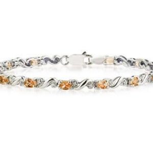 10k White Gold Diamond and Citrine Bracelet- SPB8127CT