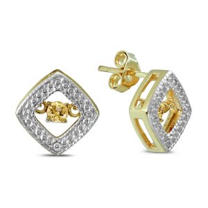 Citrine and Diamond Dancer Earrings in.925 Sterling Silver- SPE57982CT