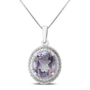 12X10mm Oval Amethyst Pendant in.925 Sterling Silver- SPP57775AMAM