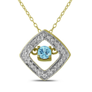 Blue Topaz and Diamond Dancer Pendant in.925 Sterling Silver- SPP57963BT