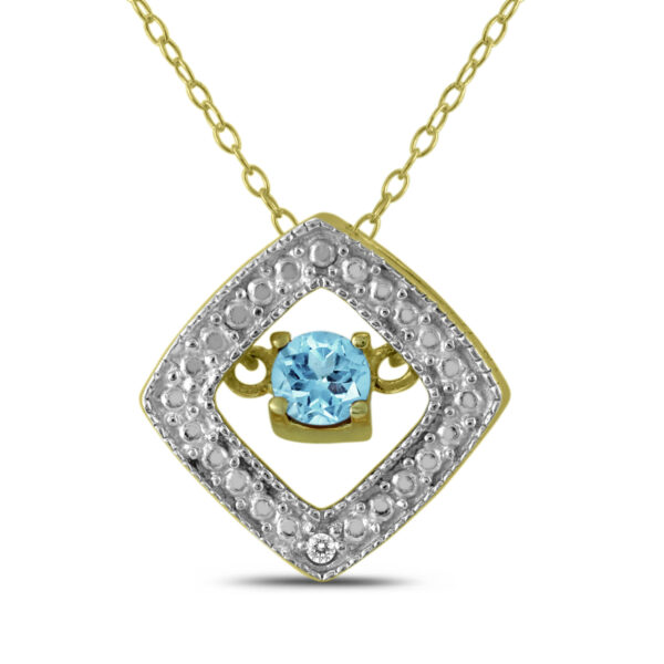 Blue Topaz and Diamond Dancer Pendant in.925 Sterling Silver- SPP57963BT