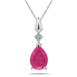 Pear Shaped Pink Topaz & Diamond Pendant in 10k White Gold- SPP7955PZ