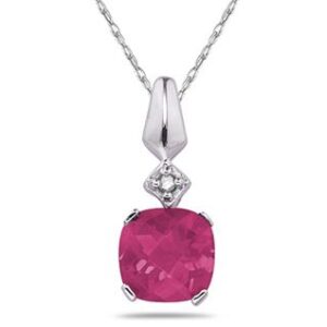 1 Carat Pink Topaz & Diamond Pendant in 10k White Gold- SPP7963PZ