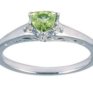 Antique Trillion Peridot and Diamond Ring- SPR3216PD