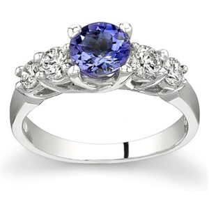 5 Stone Tanzanite and Diamond Ring- SPR3236TZ
