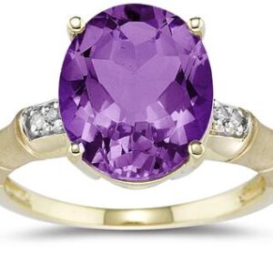 3.97 Carat Amethyst and Diamond Ring in 14K Yellow Gold- SPR8197AM