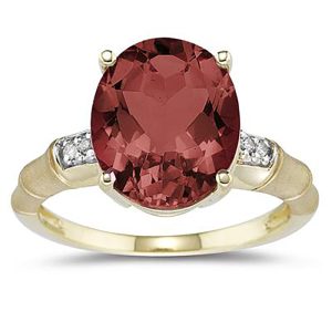 3.97 Carat Garnet and Diamond Ring in 14K Yellow Gold- SPR8197GT